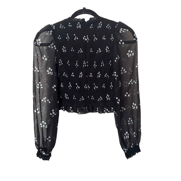 ARITZIA‎ Wilfred Tempest Smocked Chiffon Blouse Sz XS - Picture 6 of 7